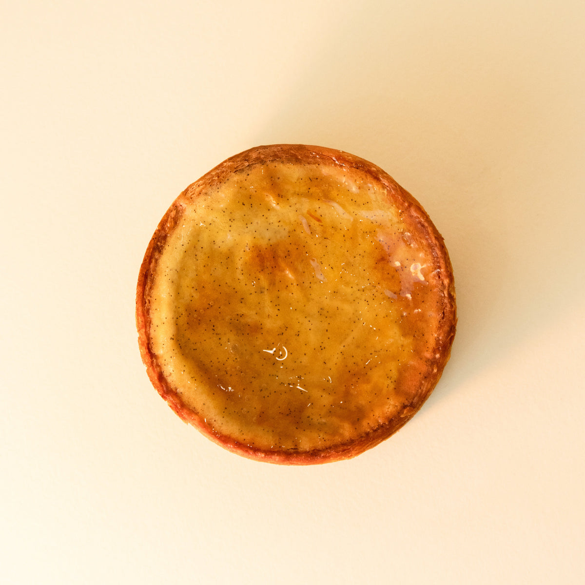 Flan vanille individuel gros plan