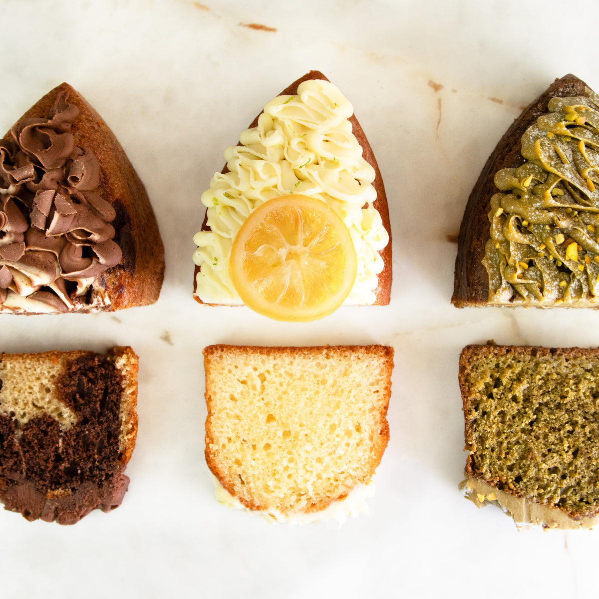 Trio de cakes vue d'ensemble