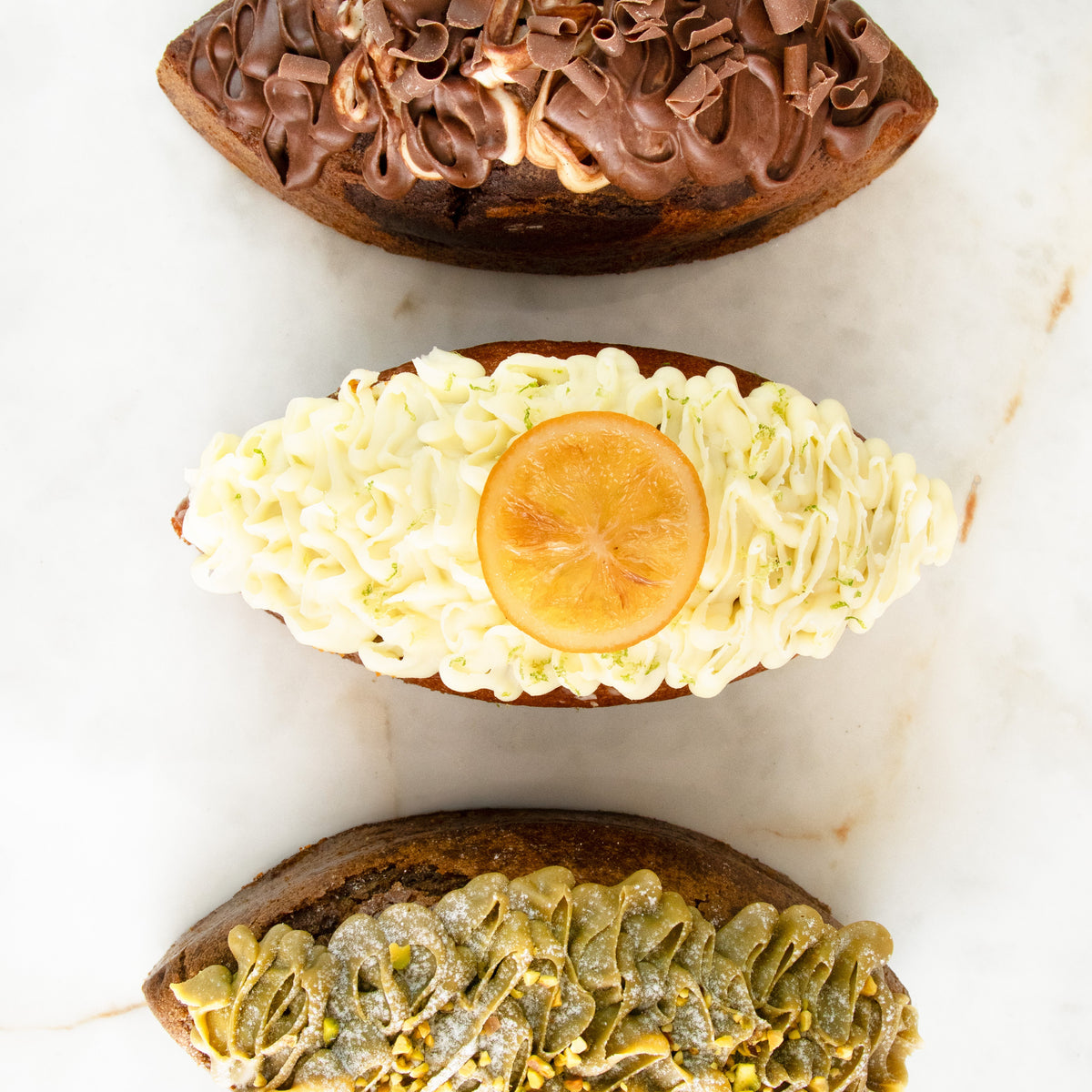 Trio de cakes présentation