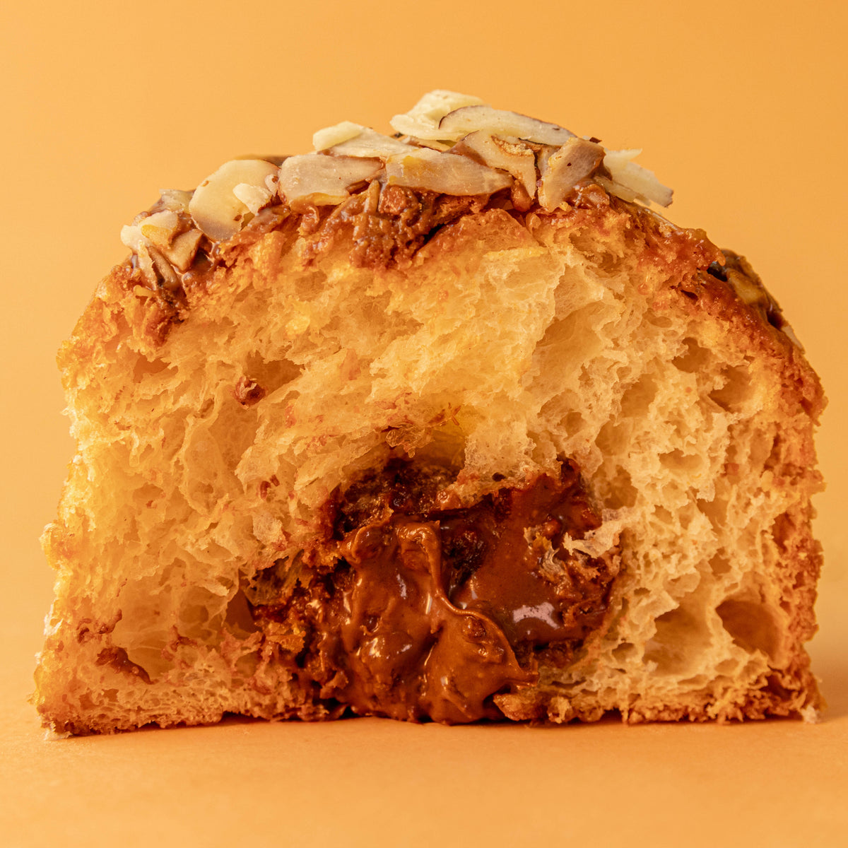 Brioche feuilletée pâte à tartiner vue rapprochée