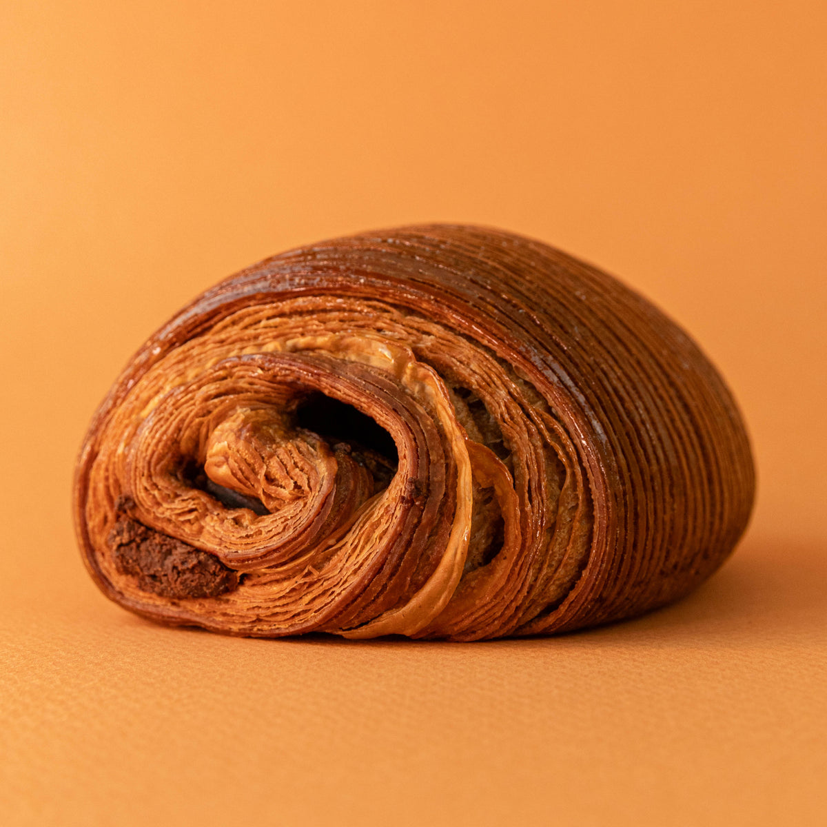 Pain au chocolat strié feuilletage bicolore
