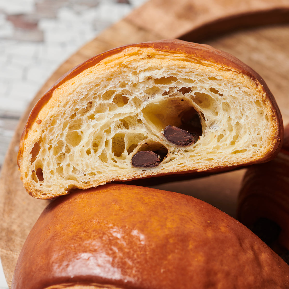 Pain au chocolat vue rapprochée