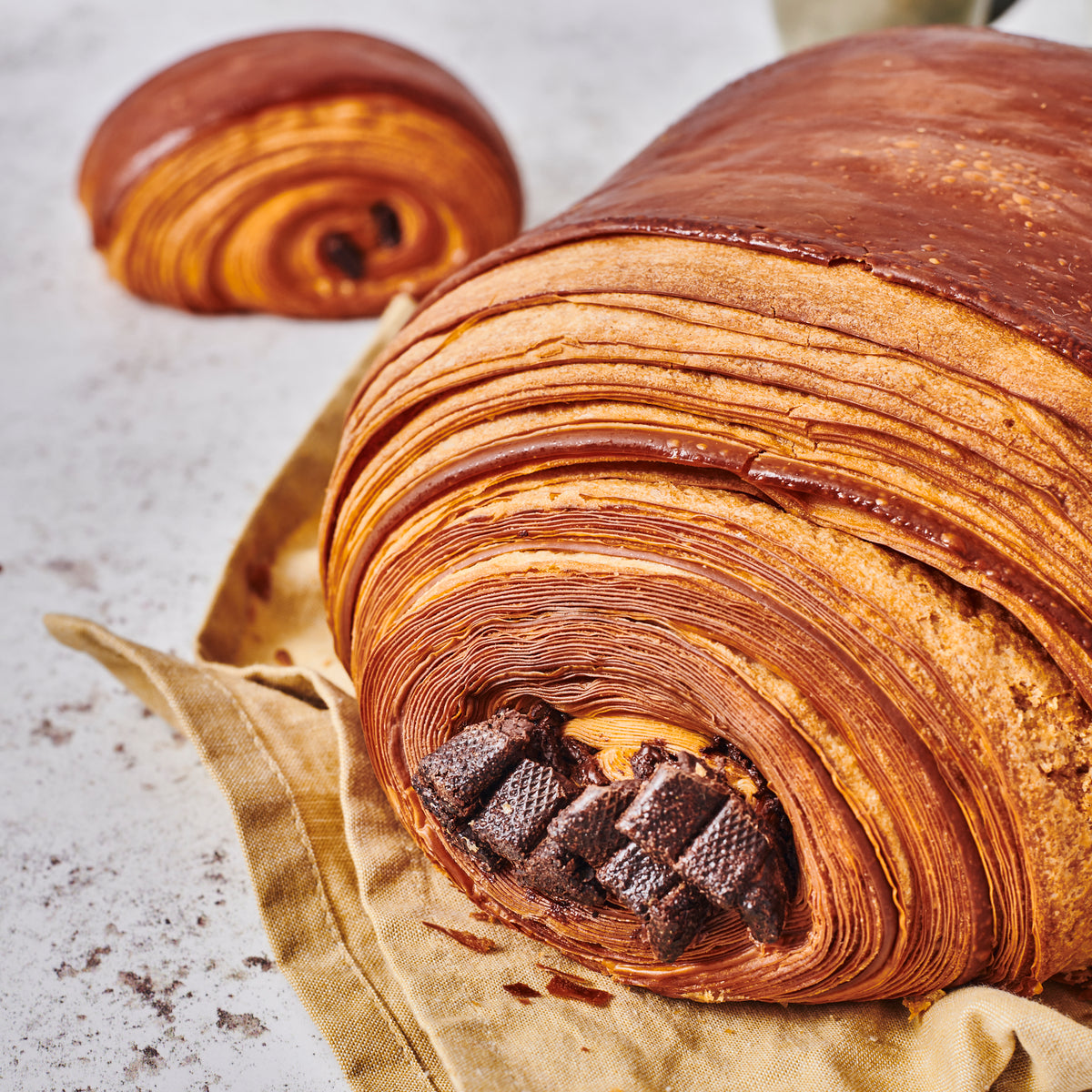Pain au Chocolat XXL vue rapprochée