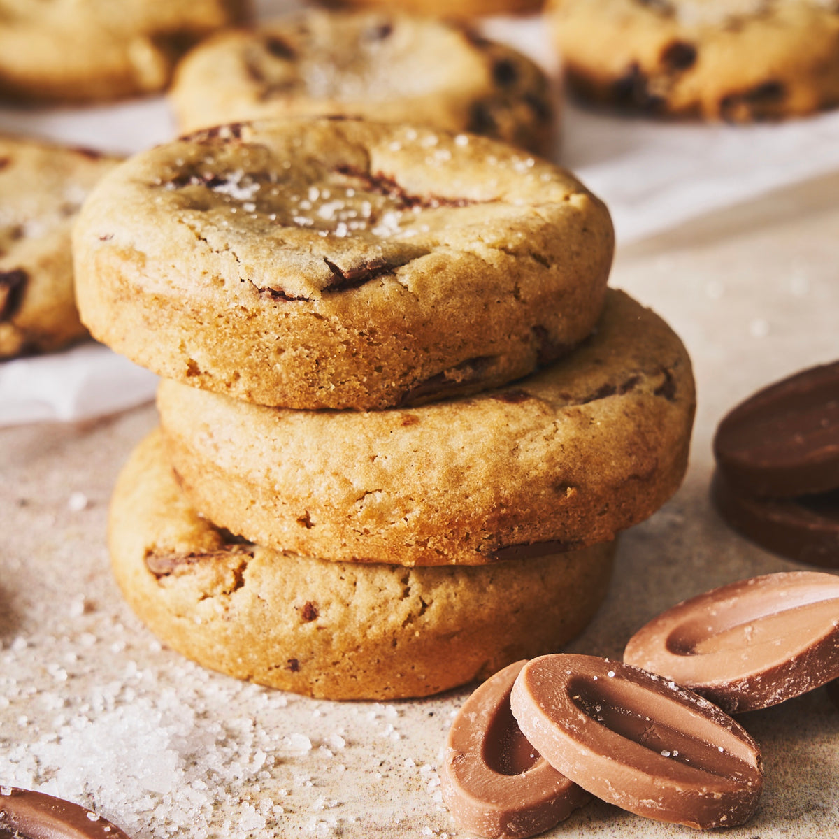 Cookie chocolat au lait gros plan