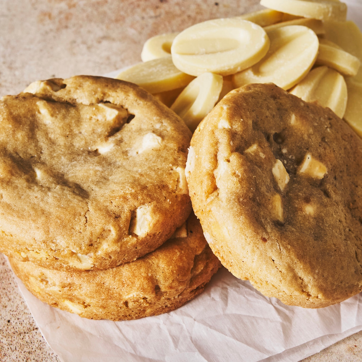 Cookie chocolat blanc gros plan